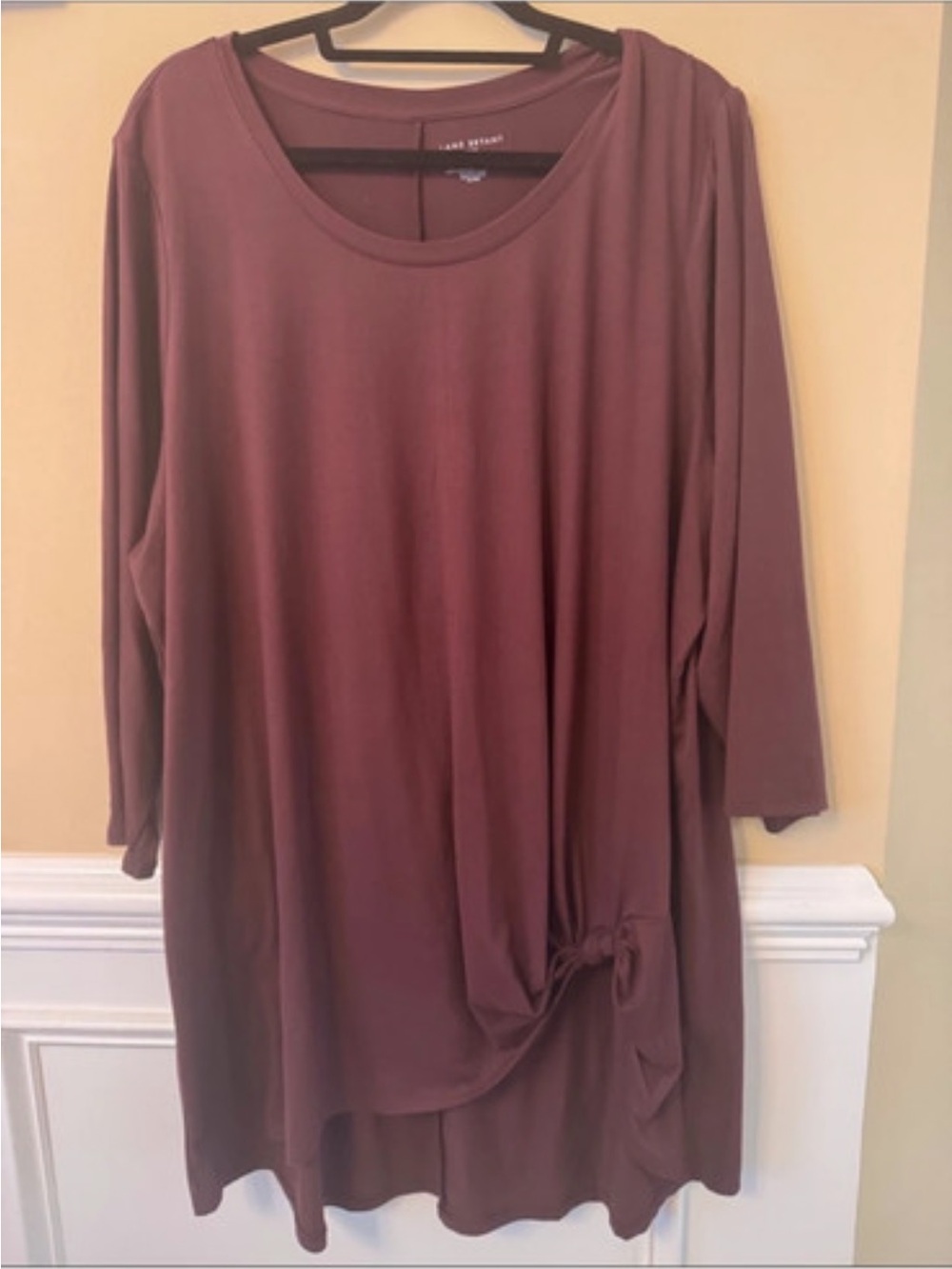 Lane Bryant Dusty Plum Long-Sleeve Knot Front Tunic